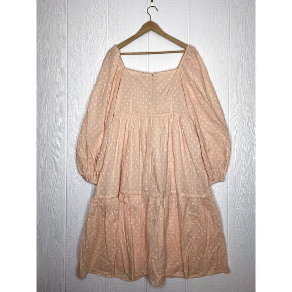 WE ARE KINDRED 'Isabella' Pink Cotton Swiss Dot Bustier Midi Dress US 8 - Picture 3 of 9